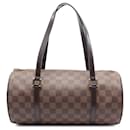 Borsa a mano Papillon 30 Damier Ebene Louis Vuitton marrone