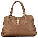 Brown Bottega Veneta Large Intrecciato Roma Tote