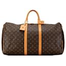 Brown Louis Vuitton Monogram Keepall 55 Travel Bag