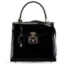 Schwarze Gucci Lady Lock Ledertasche