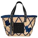 Panier tote moyen en palmier brodé LOEWE William de Morgan marron - Loewe