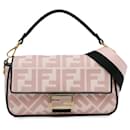 Bolso Baguette bordado Zucca Fendi rosa