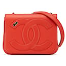 Red Chanel Lambskin CC Mania Flap Crossbody Bag