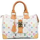 Borsa Boston Speedy 30 Monogram Multicolore Louis Vuitton Bianca