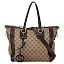 Brown Gucci GG Canvas Charm Satchel