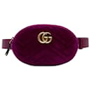 Purple Gucci GG Marmont Matelasse Velvet Belt Bag