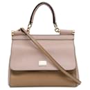 Tan Dolce & Gabbana Medium Bicolor Miss Sicily Satchel