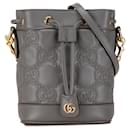 Gray Gucci GG Matelasse Bucket Bag