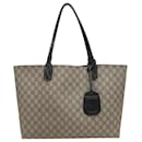 Beige & Black Gucci Monogrammed Coated Canvas Tote Bag