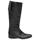 Bottes de équitation en cuir noir Prada hauteur genou taille 36