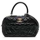 Sac bowling Chanel Medium en cuir d'agneau noir Trendy CC