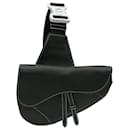 Black Dior Grained Calfskin Saddle Bag