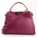 Sac à main en cuir Fendi Peekaboo Regular 2way en violet