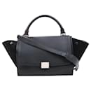 Borsa 2 in 1 in pelle e suede piccola Trapeze CELINE in nero - Céline