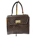 Celine Vintage Macadam Turn Lock 2WAY Top Handle Bag Brown - Céline