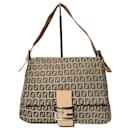 Fendi Zucchino Canvas Mamma Forever Shoulder Bag Brown/Beige