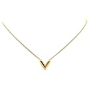 Louis Vuitton Gold Gold Plated Essential V Necklace