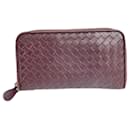 Bottega Veneta Intrecciato Leather Bordeaux Zip-Around Wallet