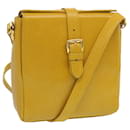 Bolsa de ombro Gianni Versace em couro amarelo Auth Bs12589