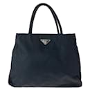 Sac tote en nylon tessuto avec logo triangle Prada