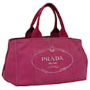 Sac à main Prada Canapa Mm en denim rose Auth 78268