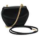 Gucci Chain Shoulder Bag Leather Black Auth Fm3257