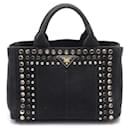 Prada Studded Canapa Tote Bag Canvas Tote Bag