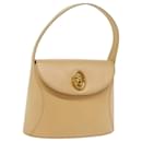 Beige Leder Handtasche Christian Dior Auth 77004