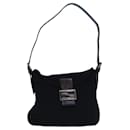 Bolsa de ombro Fendi Mamma Baguette em nylon preto Auth 79364