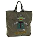 Prada Robot Tote Bag aus Nylon Khaki Auth 79153