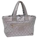 Chanel Cococoon Hand Bag Patent Leather Silver Cc Auth Bs10169