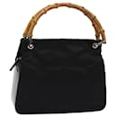 Bolsa de mão em nylon preto GUCCI Bamboo 000 1014 0575 5 Auth ep5063 - Gucci