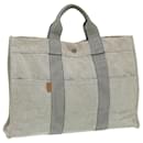 HERMES New Fourre Tout MM Hand Bag Canvas Gray Auth th5184 - Hermès