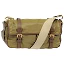 PRADA Schultertasche Nylon Khaki Gold Auth 85541 - Prada