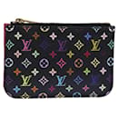 LOUIS VUITTON Multicolor Pochette ClesNM Coin Purse Black M60279 LV Auth 85188 - Louis Vuitton