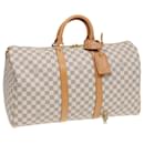 LOUIS VUITTON Bolsa Boston Keepall 50 Damier Azur N41430 LV Auth 83727A - Louis Vuitton