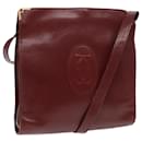 CARTIER Schultertasche aus rotem Leder mit Gold Auth 85833 - Cartier