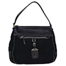 Sac à épaule PRADA en nylon noir Auth ar12277 - Prada