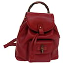 GUCCI Bamboo Backpack Leather Red 003 1705 0030 Auth ar12168 - Gucci