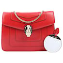 BVLGARI Serpenti Calfskin Crossbody Bag in Red - Bulgari