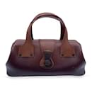 Brown Leather Wood Hook Closure Handbag Satchel Doctor Bag - Gucci