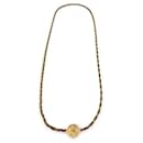 Vintage 1970s Gold Metal Long Medallion Coin Necklace - Chanel