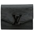 Schwarze Epi Grenelle Compact Wallet von Louis Vuitton