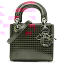 Dior Pink Mini Metallic Patent Microcannage Lady Dior