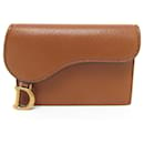 NEUF PORTE CARTES DIOR BLOOM SADDLE S511CCEH44MU CUIR MARRON CARD HOLDER - Dior