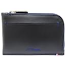 NOVE PORTA MOEDAS ST DUPONT LINE D SLIM 184001 COURO AZUL MARINHO - St Dupont