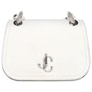 Bolso de hombro de cuero blanco con estampado de cocodrilo Varenne de Jimmy Choo