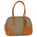 PRADA Hand Bag Canvas Beige Orange Auth ar12262 - Prada