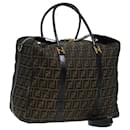 Sac Boston en toile Zucca FENDI marron noir Auth 83151 - Fendi