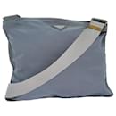 PRADA Shoulder Bag Nylon Light Blue Silver Auth 84542 - Prada